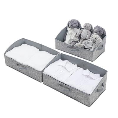 China Viable Non-woven Trapezoidal Storage Box Clothes Towel Debris Storage Collapsible Cloth Storage Box for sale