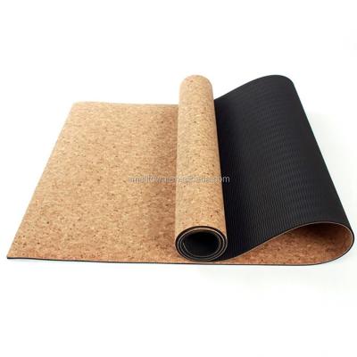 China Non-Slip Tape + Cork Yoga Mat For Natural Exercise, Outdoor Sports, Fitness, Pilates for sale