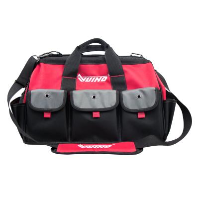 China Portable Electrician Storage VUINO Electrician Tool Bags Double Pockets Heavy Duty Tool Storage Polyester Tool Bag for sale