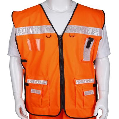 China Wholesale Orange Reflective Night Running Vest Motorcycle Water Proof Safety Construction Vest for sale