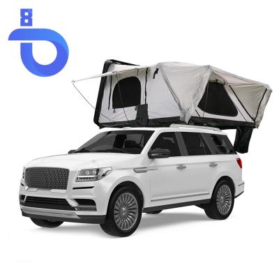 China Extended Type RISE Boarding and Handling 2021 4Man Family Aluminum Waterproof Car Tent Rooftop Camping Roof Top Tent Folding Hard Shell Tents for Jeep for sale