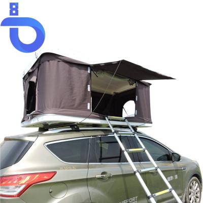 China Extended Type Aluminum Hard Shell Fiberglass Auto Roof Top Tent For 4 Person Heard Shell For Camping for sale