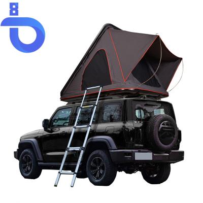 China Black Car 3 People Aluminum Rail Roof Extended Type Top Awning for sale