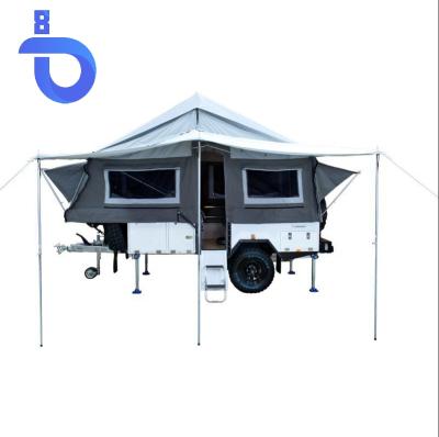 China Extended Type RISE St Customized Off Road Travel Trailer Tent Luxury Family Outdoor Camping Rooftop Tent Glamping Trailers for sale