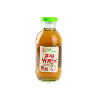 China Normal 100% Puree Natural Factory Price OEM Customized Own Brand Bamboo Glass 300ml Cane Juice Bottle for sale