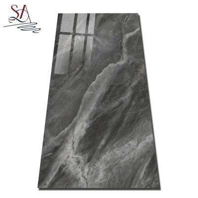 China 1200x600mm Modern Soft Polished Porcelain Marble Tile Look Porcelain Tile Dark Marble Tile With Newest Design for sale