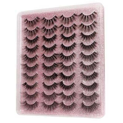 China 20 Pairs Long Natural 3D False Eyelashes 3D False Eyelashes Natural Look Wispy False Eyelashes16-20MM Fluffy Volume Thick Lashes for sale