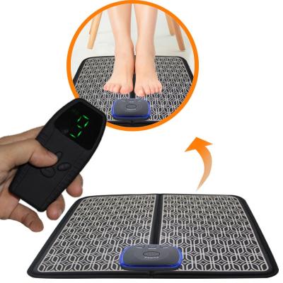 China Body Exercise Machine Foot Massager Mat Patch 2021 Vibrating Electric Muscle Stimulator USB LCD Display Portable Rechargeable Leg (Standing Type) EMS Reshaping Deep Kneading Massag for sale