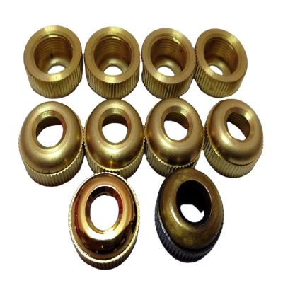 China OEM Service Precision M20 Aluminum Lampshade Brass Turing Machine Nut With Gold Plated Finished for sale