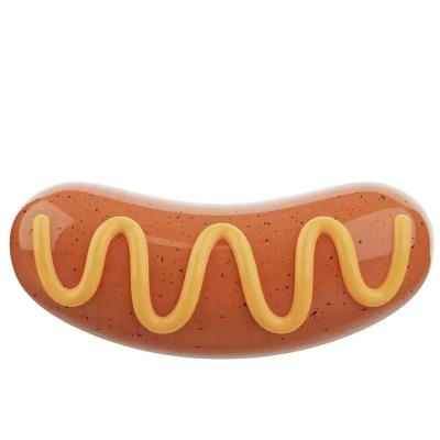 China Viable Manufacturer Wholesale Natural Rubber Custom Creative Hot Dog Train Interactive Dog Chew Squeaky Toys for sale