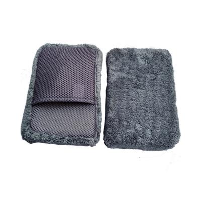 China High Density Car Wash Absorbent Shop Car Wash Coral Fleece Mesh Car Wash Sponge Pocket Cleaning Special High Density Supplies for sale