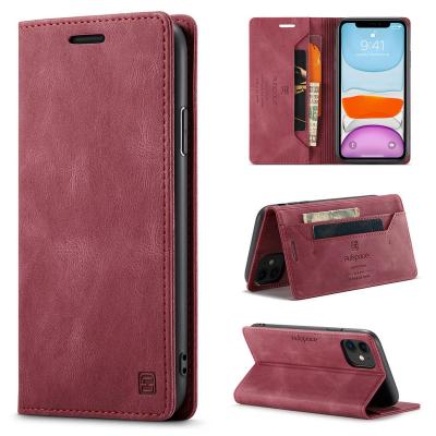 China New 2020Luxury Top Selling Ultra Thin Wallet Case For iPhone 11 With Magnetic FRID Credit Card Blocking Flip Cover For iPhone 11 Phone Case for sale