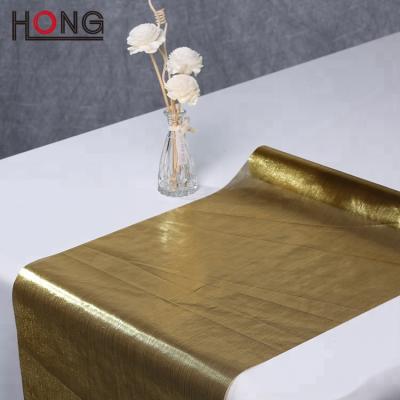 China Luxury Green Gold Cocktail Round Tablecloth and Silver Table Runner Cloth for Christmas Wedding Party Decoration for sale