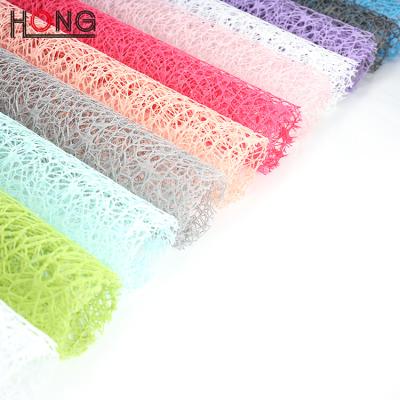 China 100% polyester k mesh for flower wedding decoration table runner chair sashes / gift wrap for sale