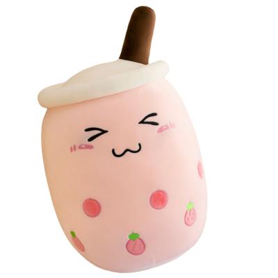 China Lovely Gift Fruit Milk Tea Cup Pillow Plush Toy Big Pearl Bubble Milk Tea Gift Doll for sale