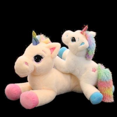 China Hot Selling Cute Plush Toys Amazon Unicorn Rainbow Horse Doll Stuffed Lovely Gift for sale