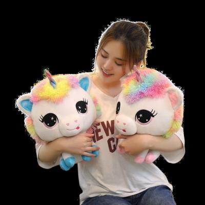 China Hot-selling Large Headed Couples Gift Eco-friendly Material Stuffed Custom Unicorn Doll Color Plush Toy Toys For Children for sale