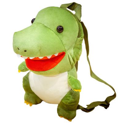 China Cute Soft Blue Triceratops Backpack Tyrannosaurus Dinosaur Cartoon Plush Toy Bag Stuffed Animal Toy for sale