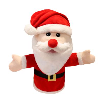 China Christmas Gift Parent-child Interactive Game Tell The Story Christmas Gift Santa Claus Elk Snowman Toy Plush Hand Puppet for sale