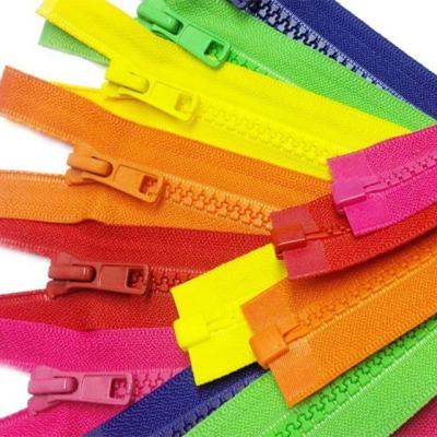 China Vislon Durable Jacket Zipper Open End #5 Molded Plastic Medium Weight - Separating for sale