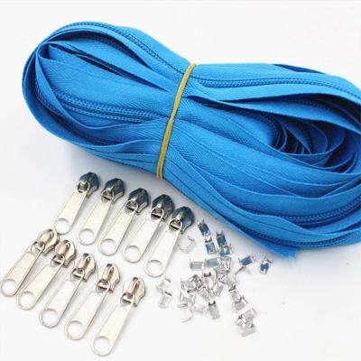 China Durable Nylon Zipper With Nickel Slider Copper Stoppers For DIY Tailor Sewing Craft for sale