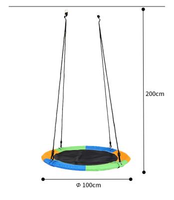 China Modern Outdoor Kids 1.8m Length Foldable Hanging Round Swing Birds Nest Swing Chair for sale