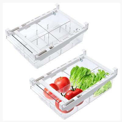 China Eco Friendly 4 Divided Drawer Organizer Freshness Preservation Fridge Eggs For Food Storage Box Transparent Container for sale