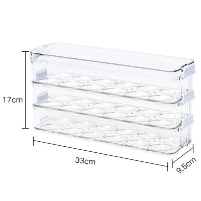 China Plastic Viable Clear Stackable Refrigerator Storage Box Egg Bins Storage Box Unique Design Food Container for sale