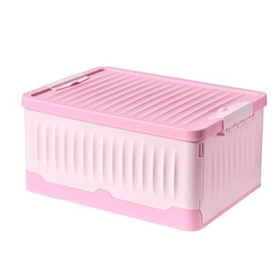 China Korea Style 30L Modern Plastic Kitchen Toy Shoe Stackable Children Large Other Bins Car Travel Foldable Storage Box for sale