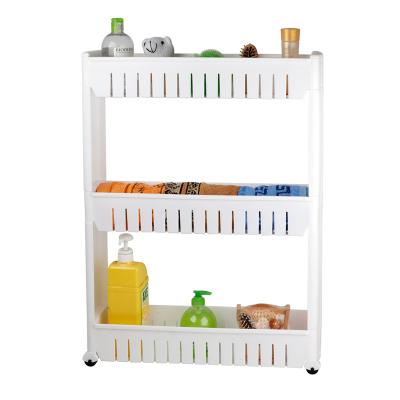 China Hot Selling Modern Household 3-Tier Home Cosmetics Tool Rack 4 Tier Kitchen Storage Multi Mobile Rack for sale