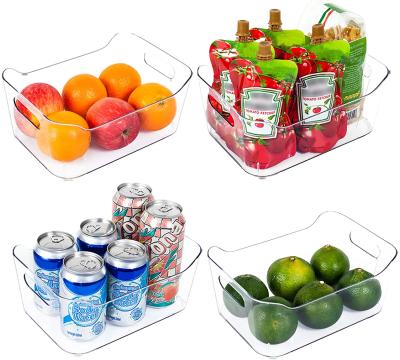 China 2021 Newest Freshness Preservation Plastic Refrigerator Cheap Transparent Container Vegetable Box Let Over Food Storage Desktop Drawer for sale