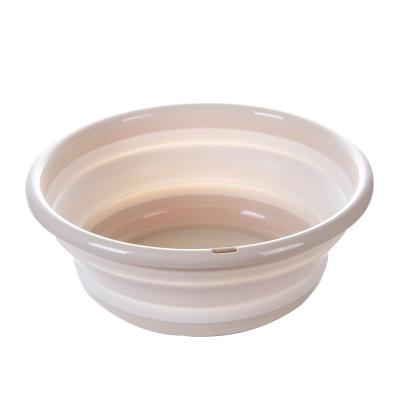 China Sustainable Folding Travel Cheap Round Wash Up Bowl Round Plastic Household Wash Basin for sale