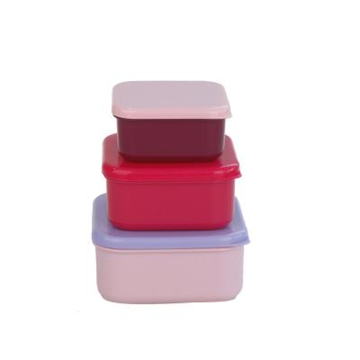 China Eco Friendly Stackable 3 Pack Freshness Preservation All Plastic PP Cube For Food Container Set With Lids for sale