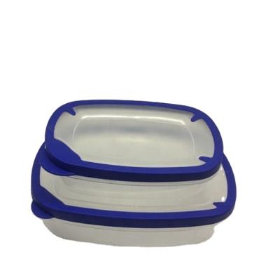 China Sustainable Wholesale Custom Round Square Shaped Clear Eco-Friendly Plastic Food Container With Lids for sale