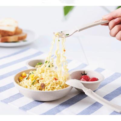 China Straw Kids Dinnerware Sets Bowls Mickey Salad Plastic Fruit Ramen Dish Wholesale Viable Dish Wheat Color Cute Gift Box Customized for sale