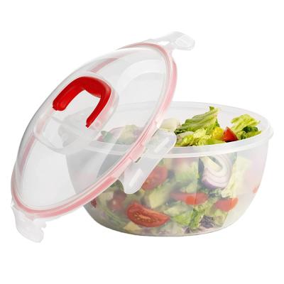 China Amazon Hot Wholesale Microwavable Large Salad Bowl Set Of 3 Storage BowlsBPA FREE Plastic Bowls With Locking Lids Microwave Safe for sale