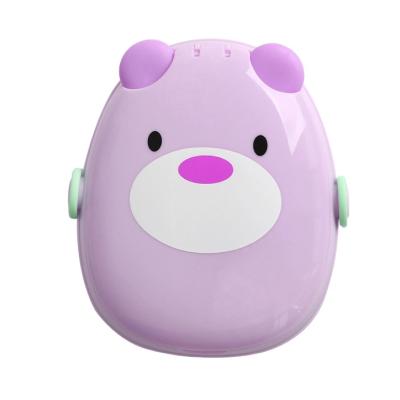 China Amazon Food Grade Viable Bpa Free Children's Lunch Box Bear Shape Kids Divided Bento Box With Cutlery Plastic for sale