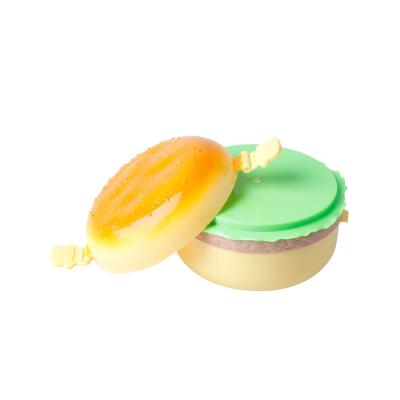 China Sustainable Amazon Burger Shape Bento Lunch Box With Plastic Spoon Kids Lunch Box Storage Boxes And Bins for sale