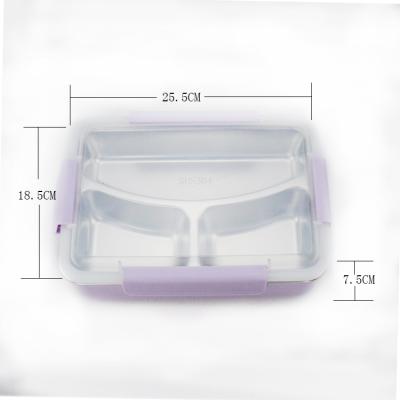 China Amazon Sale School 3/4 Compartment Leak Proof Stainless Steel Food Bowl Microwavable Hot Food Container for sale