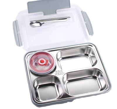 China Best Selling Multiple Compartment Seal 304 Stainless Steel Disposable Lunch Microwavable Bento Box for sale