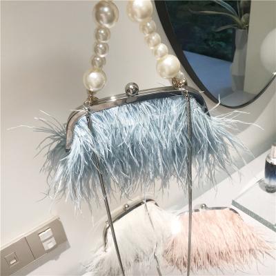 China New Products High Quality 2022 New Products High Quality New Products Women Evening Clutch Bags Tassel Wedding Purse Ladies Handbags Turkey Hair Bead Bags Luxury Clutch Bag for sale