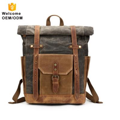 China Wholesale Vintage Mens Waterproof Low Price Retro Laptop Men Bag Traveling Daypacks for sale