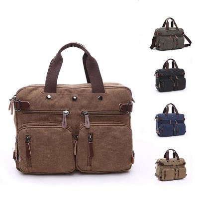 China Hot Sale High Quality 3 In 1 Vintage Business Portable Handbags Backpack Messenger Shoulder Men Laptop Briefcase Can Put 17 Inch Computer for sale