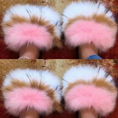 China Wholesale New Arrival Mommy and Me Anti-Slippery Kids Adult Large Fur Fuller Shoes Slipper Fur Slides For Women for sale