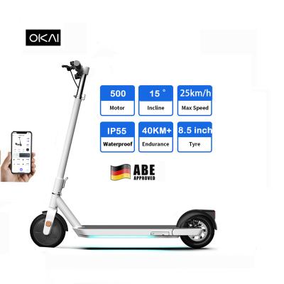 China 1' Adult 36V EU Warehouse Display LCD Double Brake Fold Electric Scooter Scooty Two Wheels 8.5 Inch Fast Foldable Smart Tire Fat Electric for sale