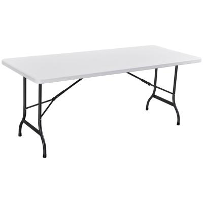 China Cheap Modern White Outdoor Rectangular Foldable HDPE Plastic Plastic Folding Camping Dining Table for sale