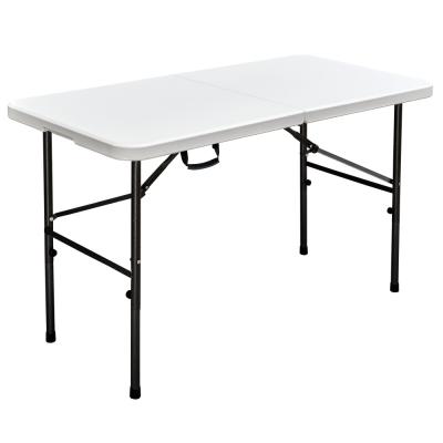 China Hot Sale 4feet 6feet 8feet Easy Carry White Plastic Rectangle Folding Picnic Garden Outdoor Dining Table for sale