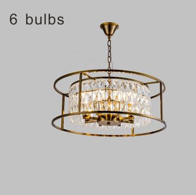 China Modern Postmodern Light Luxury Living Room Pendant Light Creative Round Led Crystal Chandeliers Bedroom 6 Bulbs For Villa Restaurant for sale