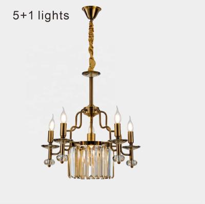 China Modern Classic Vintage Crystal Candle Chandeliers Lighting 6 Lights Ceiling Mount Pendant Lamp for Elegant Decoration 6 Lights for sale