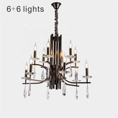 China Modern Classic High Quality Black Luxury Georgian Crystal Chandelier Lighting LED Chandelier For Restaurant Hotel Home Lobby for sale